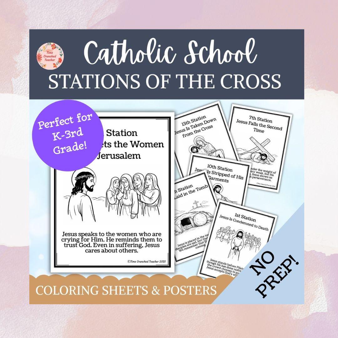 Stations of the Cross Coloring Pages | Catholic Kids K-3 (digital ...