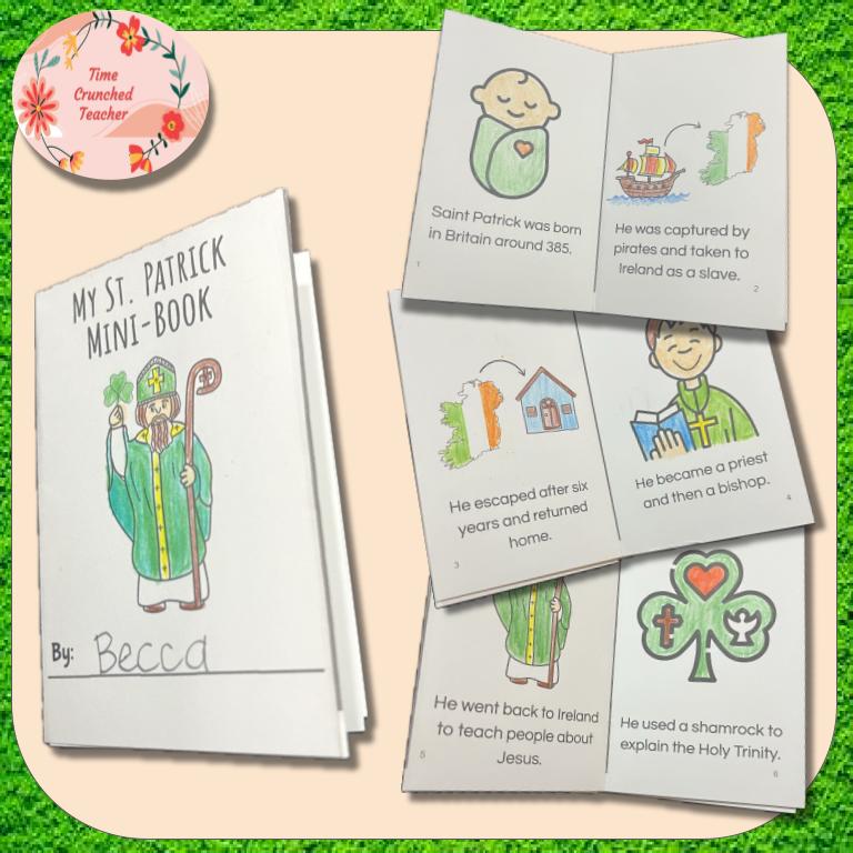 Printable Saint Patrick Mini Book | St. Patrick Activity for Kids ...