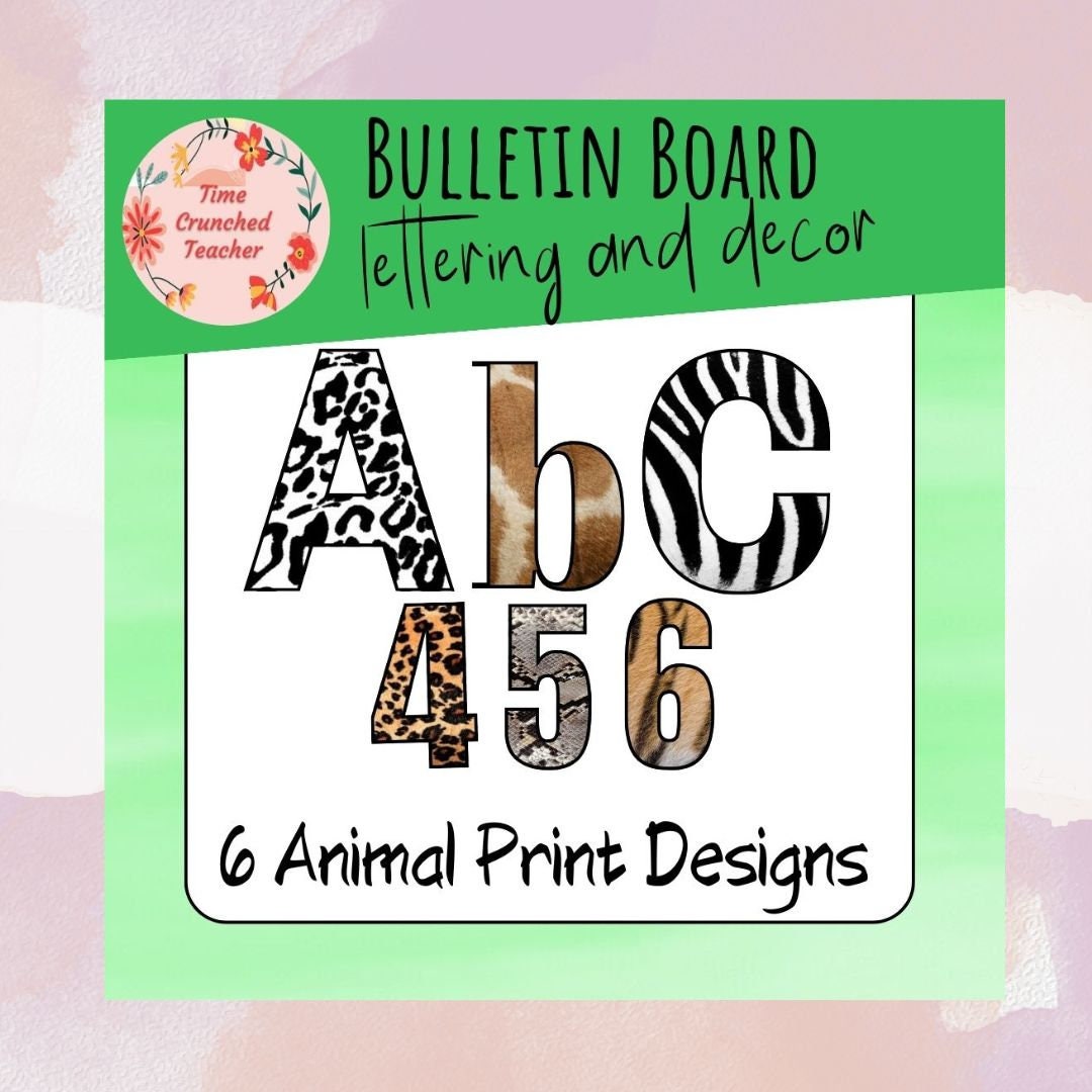 Printable Bulletin Board Lettering Animal Print Bulletin Board
