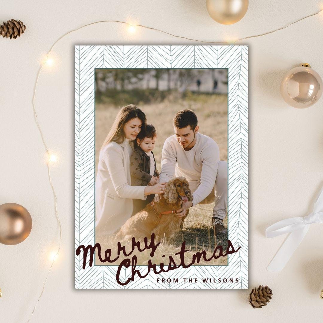 Editable Merry Christmas Card Template | Two- Sided Photo Card | Canva ...
