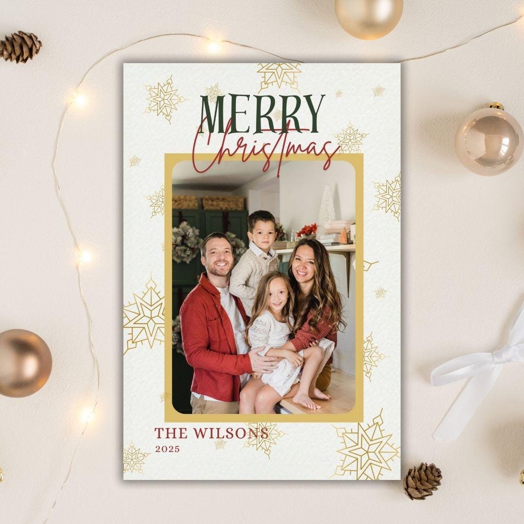 Editable Photo Christmas Card | Canva Template (digital Download) - Etsy