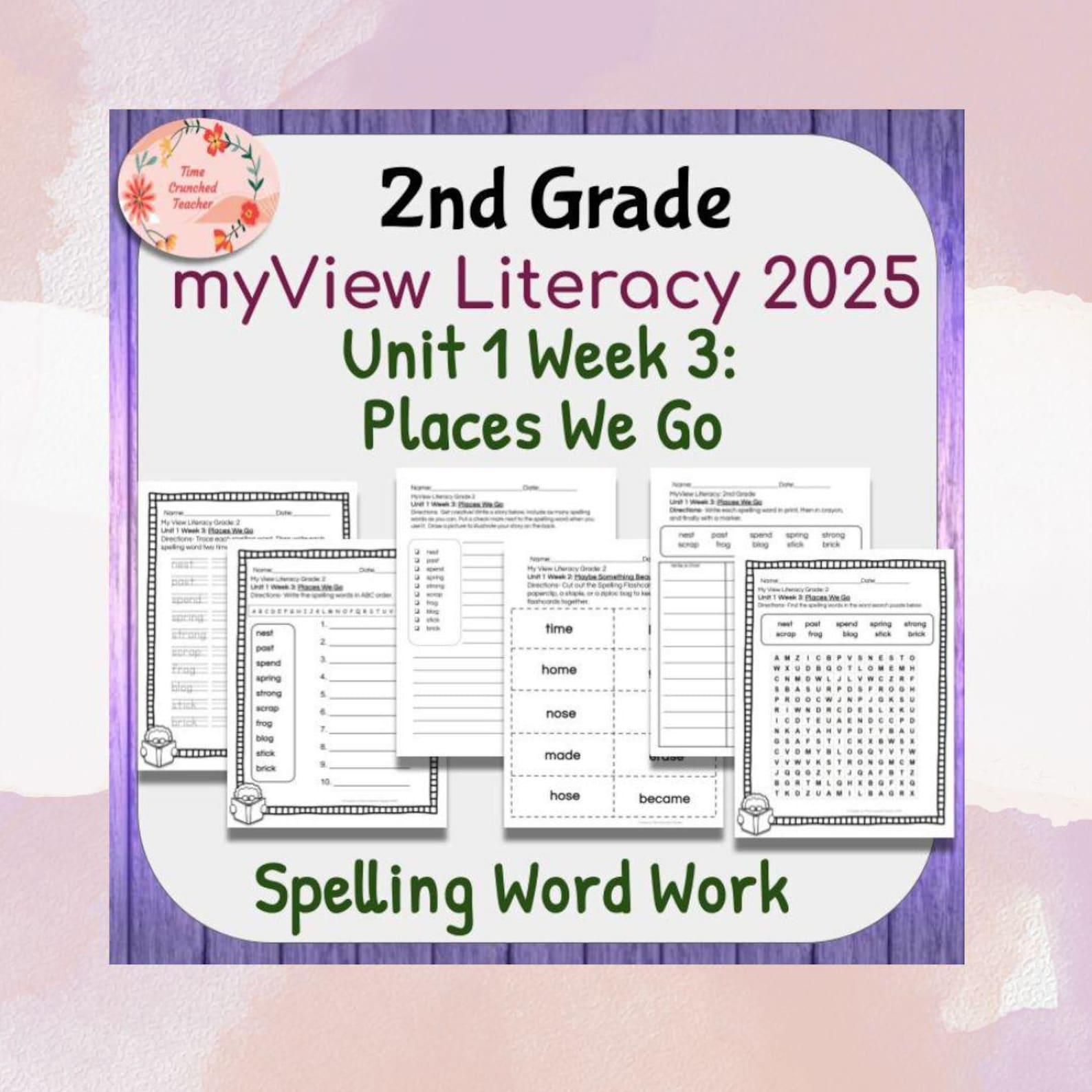 2nd Grade My View Literacy 2025 | Places We Go | Spelling Word Work ...