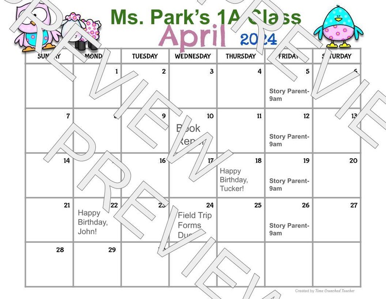 Printable April Calendar | April 2024 Calendar | Customizable Calendar ...