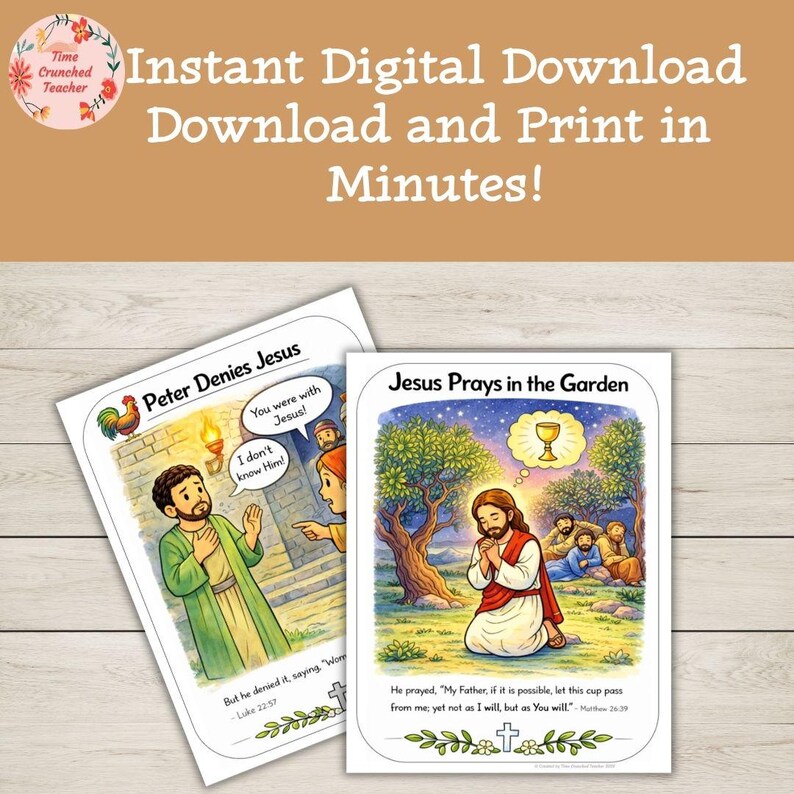 Holy Week Catholic Poster Set | Palm Sunday to Easter Story (digital ...