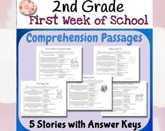 2nd Grade Reading Comprehension Worksheets with Answer Keys (Digital Download