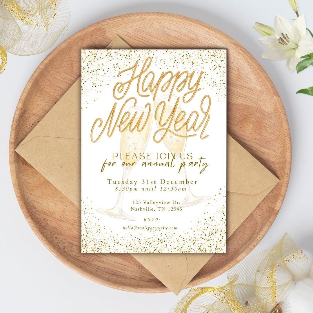 Printable New Years Eve Party Invitation | New Years Party Template ...