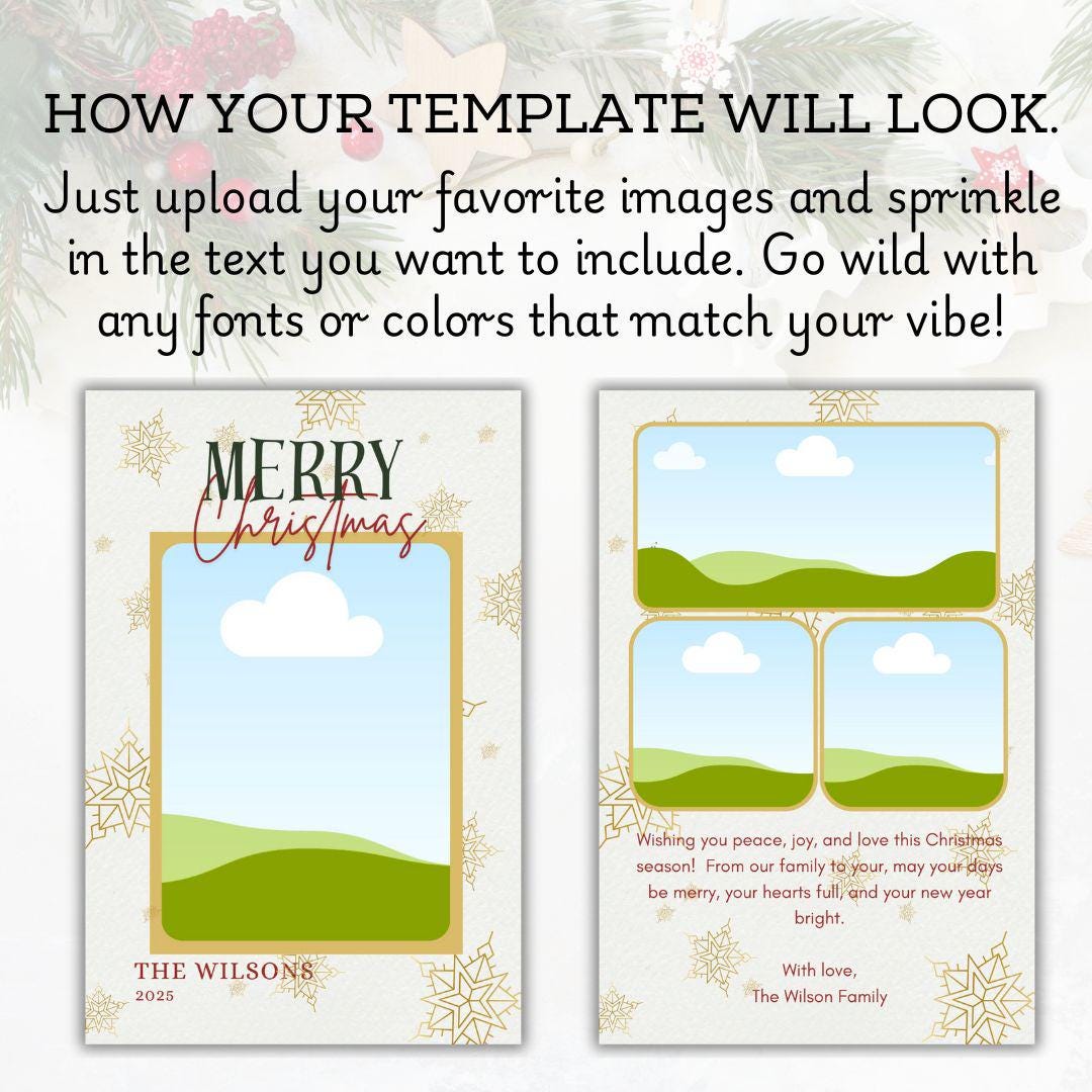 Editable Photo Christmas Card | Canva Template (digital Download) - Etsy
