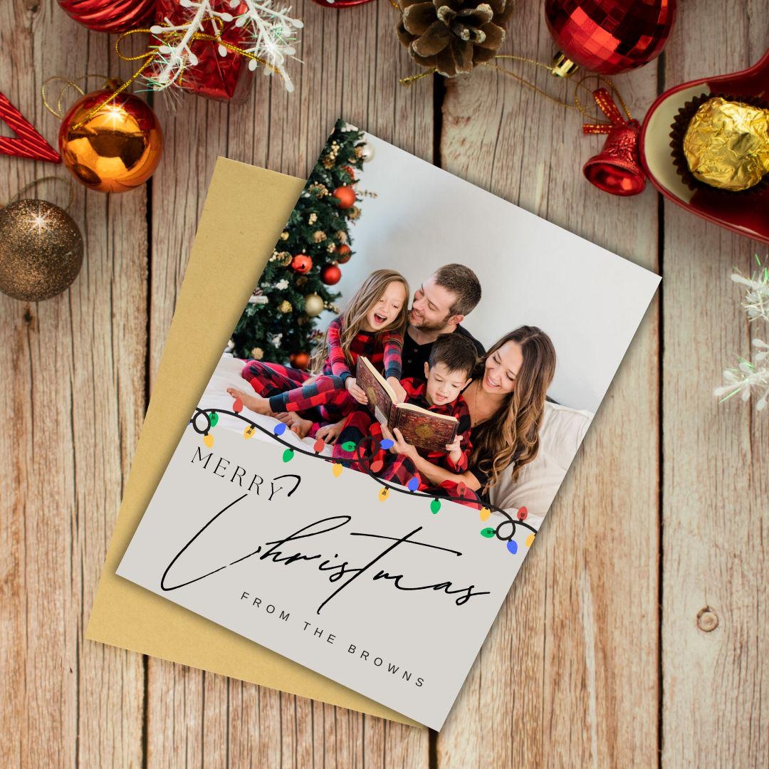Editable Merry Christmas Card Template | Two- Sided Photo Card | Canva ...