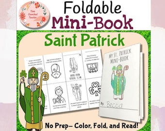 Printable Saint Patrick Mini Book | St. Patrick Activity for kids | Kids Craft | Catholic Saint Lesson for kids | Sunday School Lesson