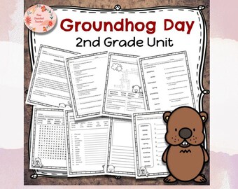 Printable Groundhog Day Unit: 9 Pages of Activities | Digital Download | 2nd Grade Lesson | Groundhog Day Worksheet | Kids Craft | 3rd Grade