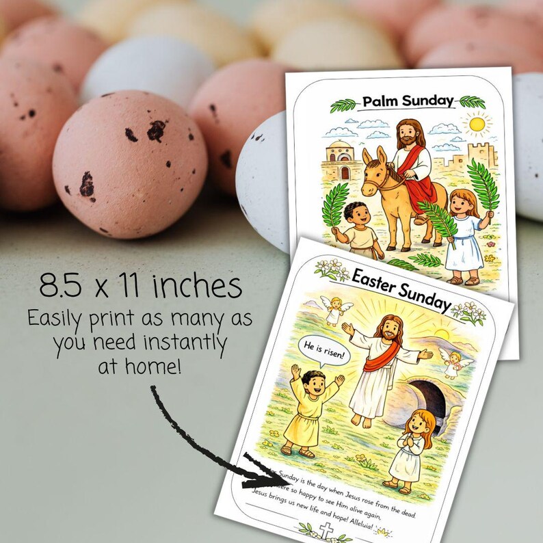Holy Week Catholic Poster Set | Palm Sunday to Easter Story (digital ...