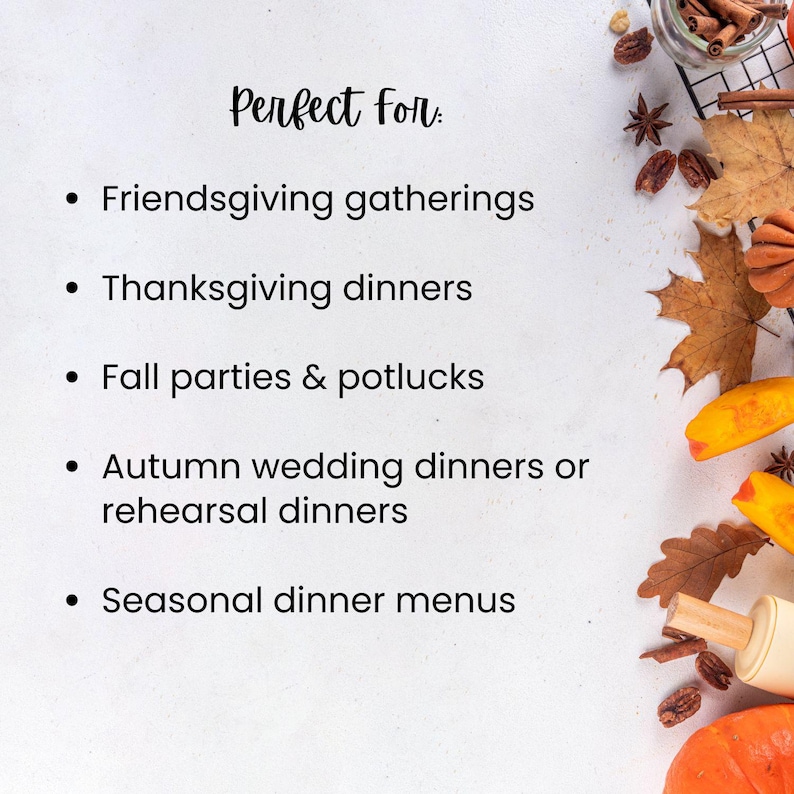 Editable Friendsgiving Menu Template Thanksgiving Dinner Menu