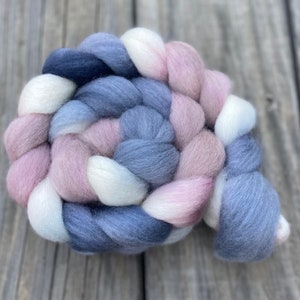 Bluefaced Leicester BFL hand dyed wool combed top, Rhapsody colorway