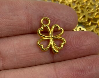 Vintage Antique Four Leaf Clover Charms - DIY Jewellery Making, Bulk Jewellery, Do It Yourself, Bulk Charms, Pendants, Handmade Necklace
