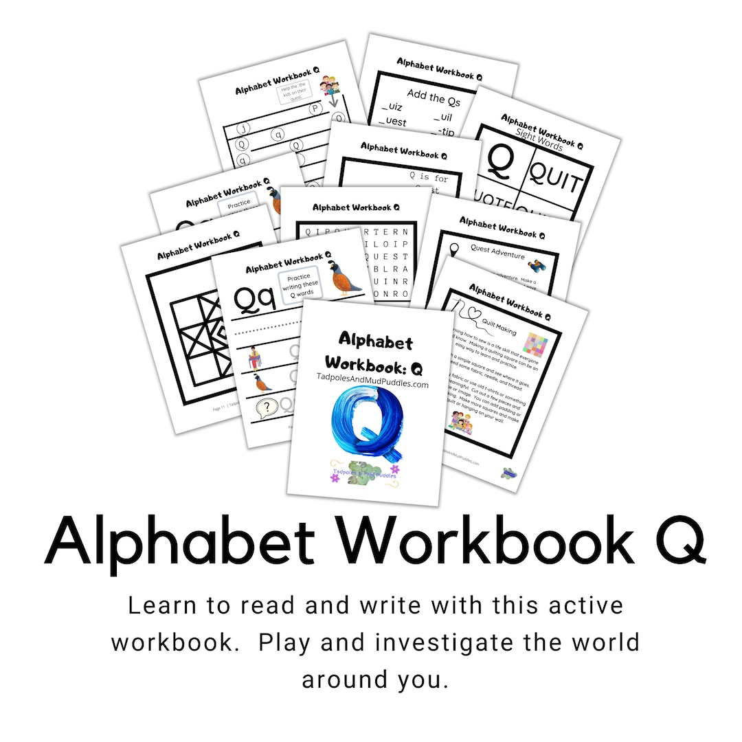 Alphabet Workbook Q - Etsy