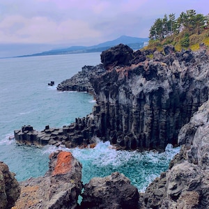 A cliff in Jeju Island South Korea
