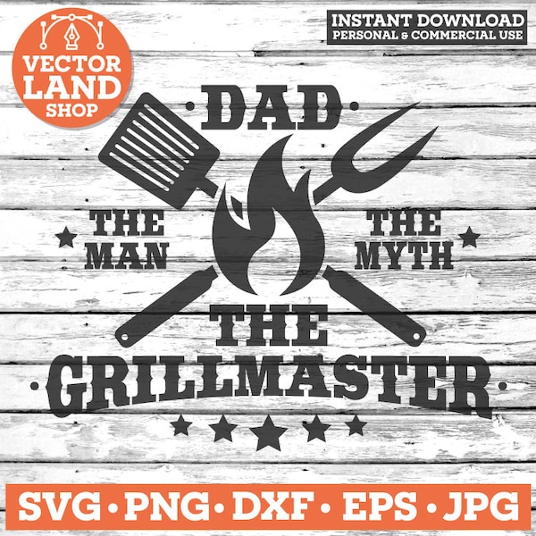 Grillmaster Svg, King of Grill, Grill Dad, Grill Master Svg, The Grill Father Svg, The Legend Svg, The Grillmaster Svg, BBQ Dad Svg.