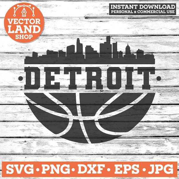 Detroit Basketball Svg, Detroit Svg, Basketball Team Logo, Detroit Svg, Detroit Skyline, Detroit City, Michigan Svg, Detroit Clipart.