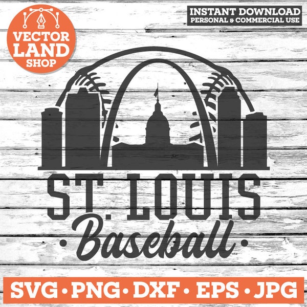 St. Louis Baseball Svg, Saint Louis Svg, Baseball Team Logo, Baseball Svg, St Louis Skyline, St Louis City, Missouri Svg, Baseball Clipart.