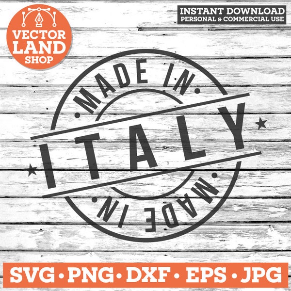 Made in Italy Svg, Italy Svg, Italian Svg, Rome Svg, Italy Stamp svg, Italy Seal, Silhouette Cut File, Italy Product, Born in Italy, Vector.