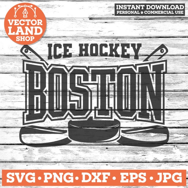 Boston Hockey Svg, Boston Svg, Ice Hockey Team Logo, Ice Hockey Svg, Boston City Svg, Vector, Boston Sports, Massachusetts Svg, Cut Clipart.