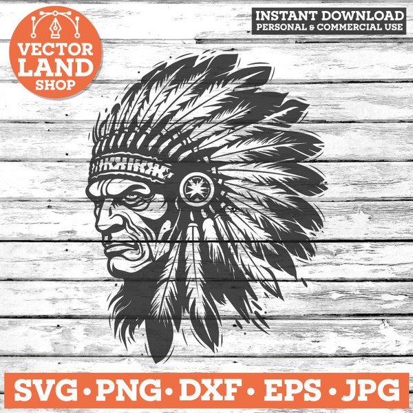 American Native svg, Indians Svg, Indian Svg, Headdress Svg, Indian Head, Indian Chief, Chief Clipart, Mascot Logo, Indian Face, Indian Png.