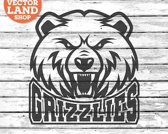 Grizzlies Svg, Bears Svg, Grizzlies Png, Grizzly Bear Svg, Angry Bear svg, Grizzly Face, Grizzly Png, Bear Head, Grizzlies Mascot, SVG cut.