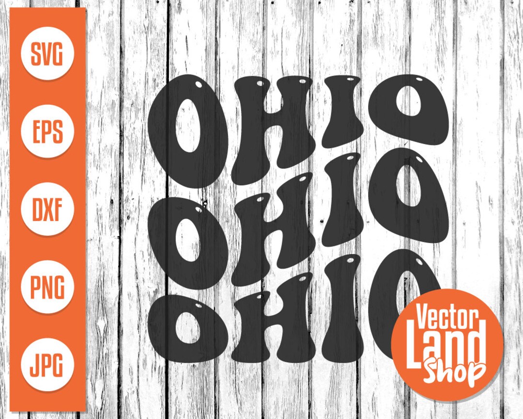 Wavy Ohio Ohio Svg Retro Ohio Ohio Clipart Cleveland Svg Etsy