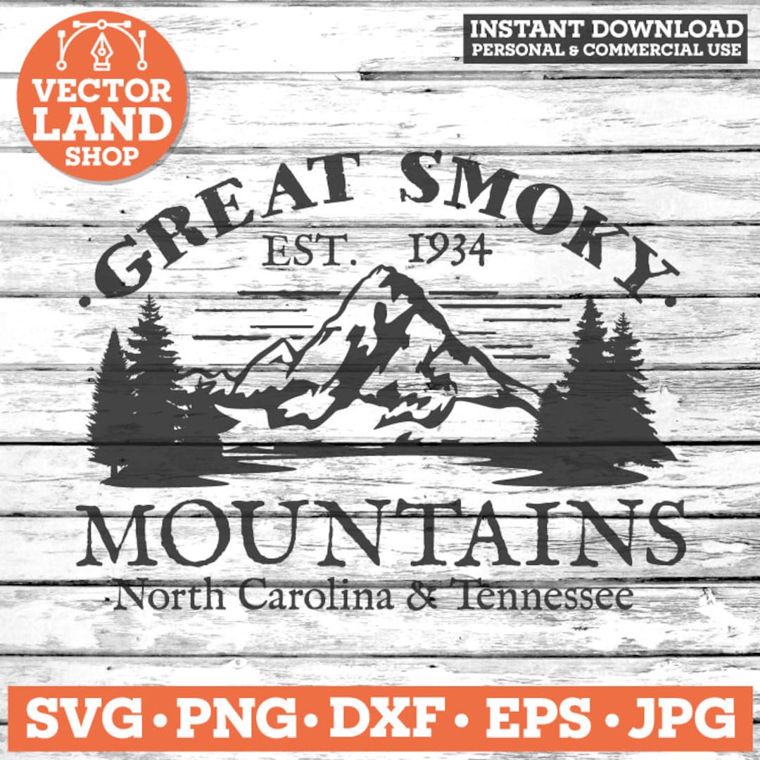 Smoky Mountain Svg, National Park Svg, Tennessee Svg, North Carolina
