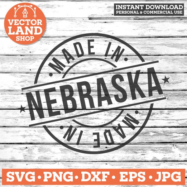 Made in Nebraska Svg, Nebraska Svg, United States Svg, Nebraska State Svg, Nebraska Stamp svg, Nebraska Silhouette Svg, Vector Design.