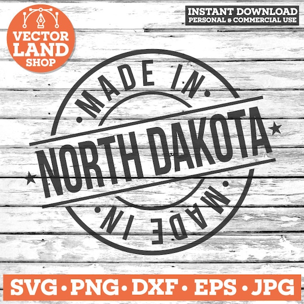 Made in North Dakota Svg, North Dakota Svg, United States Svg, North Dakota State Svg, North Dakota Stamp, ND Silhouette Vector Design.