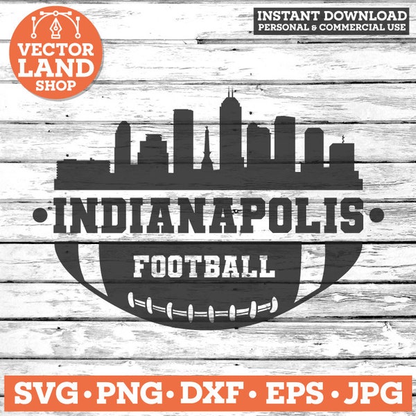 Indianapolis Football SVG, Indianapolis SVG, Logo de l’équipe de football, Football américain SVG, Indianapolis Skyline SVG, Indiana Vector Clipart.