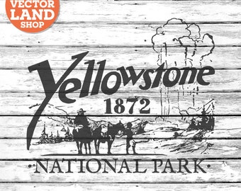 Yellowstone svg, National Park svg, Wisconsin svg, Outdoors Svg, Woodland Landmark, Silhouette Vector, Nature Cut File, Design, Scrapbook.