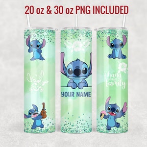 20 Oz & 30 Oz Stitch Custom Name Tumbler Sublimation Design | Wrap | Digital Download | PNG download | Stitch Personalised tumbler
