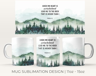Bible Verse Mug Wrap Sublimation |  11 Oz - 15 Oz Mug Wrap Verse Coffee Mug Christian Mug Template Religious Jesus Digital Download