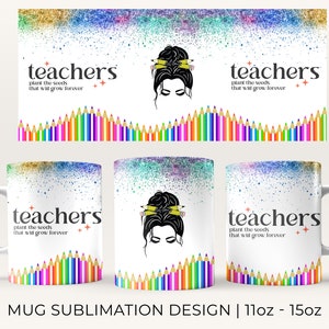 11oz 15oz TEACHER Mug Sublimation Design PNG File • Teacher • Coffee Mug Wrap Design • Teacher Coffee Cup Wrap