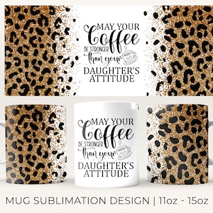 Leopard Pattern Print 11OZ 15OZ Coffee Mug Sublimation Design PNG File • Coffee Mug Sublimation Print Cup Wrap • Animal Pattern
