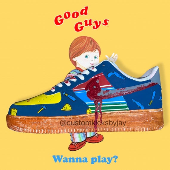 Aangepaste Nike Air Force 1 Chucky Good Guys Pop | Etsy België