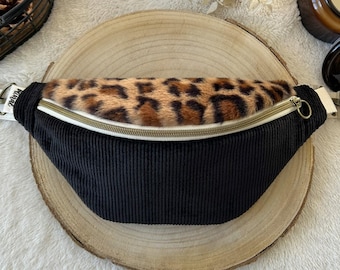 Leopard Print Corduroy Shoulder Bag (leopard Print Fabric Color of