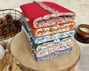Personalized corduroy book pouch, several colors to choose from, gift idea