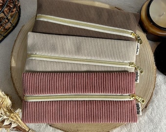 Corduroy pencil case, various colors, gift idea