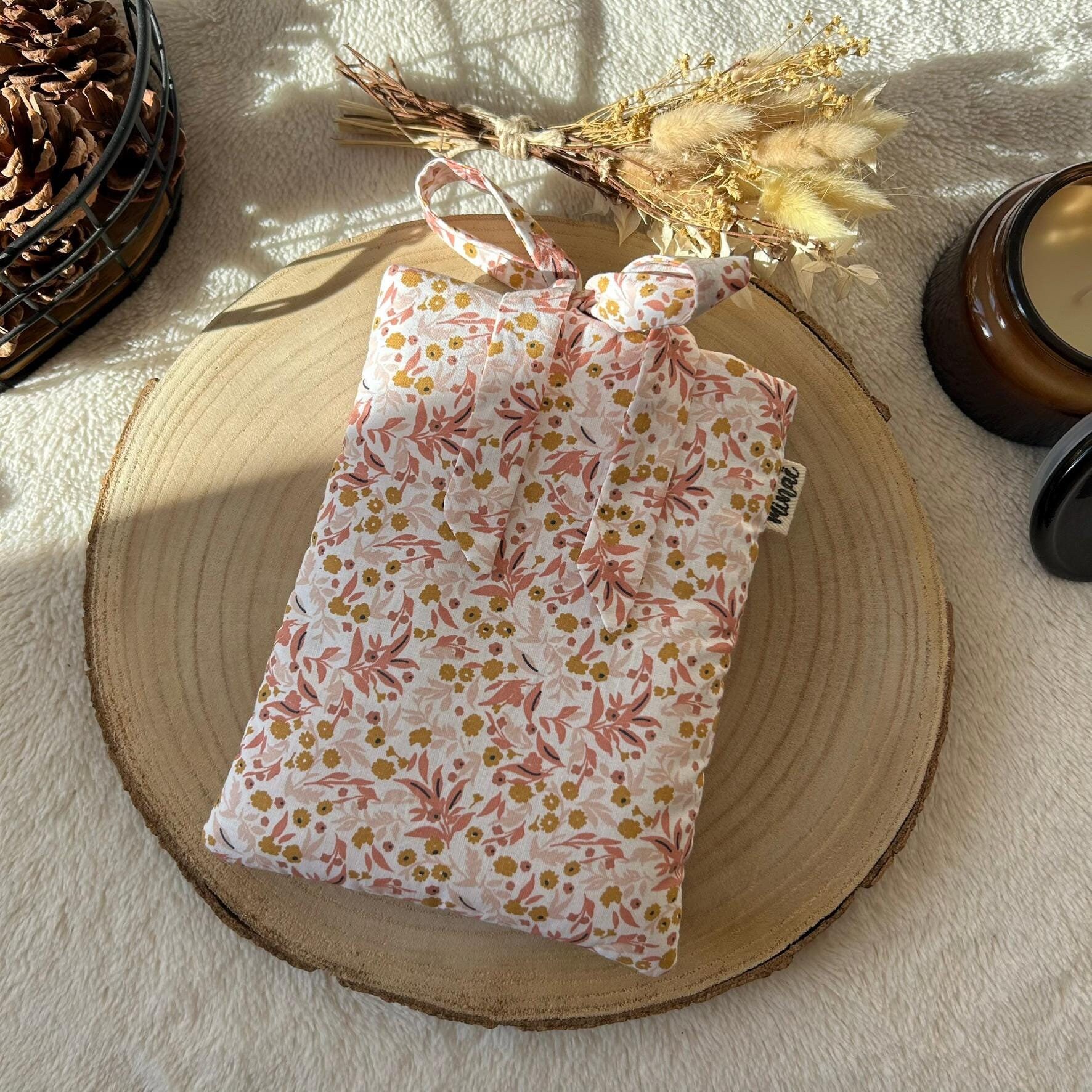 Floral cotton book pouch, pocket or paperback format, gift idea for readers