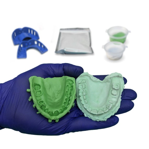 Dental Impression Kit -168 Gm Putty Silicone Material- 2 Trays