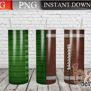 Football Tumbler Wrap, Football Leather, Football Field, Yard Lines, Sublimation, Print File, Superbowl, Download, JPG, PNG, Straight 20oz