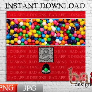 Gumball Machine Tumbler Wrap, Candy, Sublimation, Print File, Digital ...