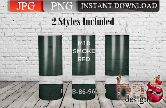 M18 Smoke Tumbler Wrap, Military, Manly Tumbler, Dad Gift, Grenade