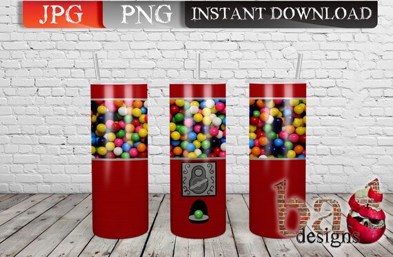 Gumball Machine Tumbler Wrap Candy Sublimation Print File - Etsy