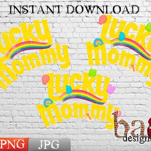 Lucky Mommy, Marshmallow Charms, Cereal, St Patricks Day, Sublimation, Print File, Digital, Download, JPG, PNG