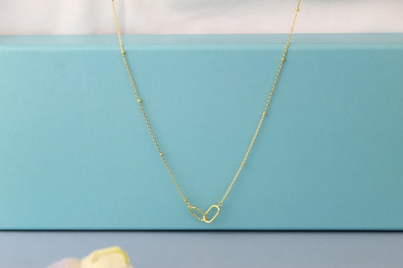 Interlock-bar Gold Necklace, Summer Jewelry, Bridesmaid Gift, Gold Layered  Necklace, Wedding Necklace, Happy Birthday Gift for Her 