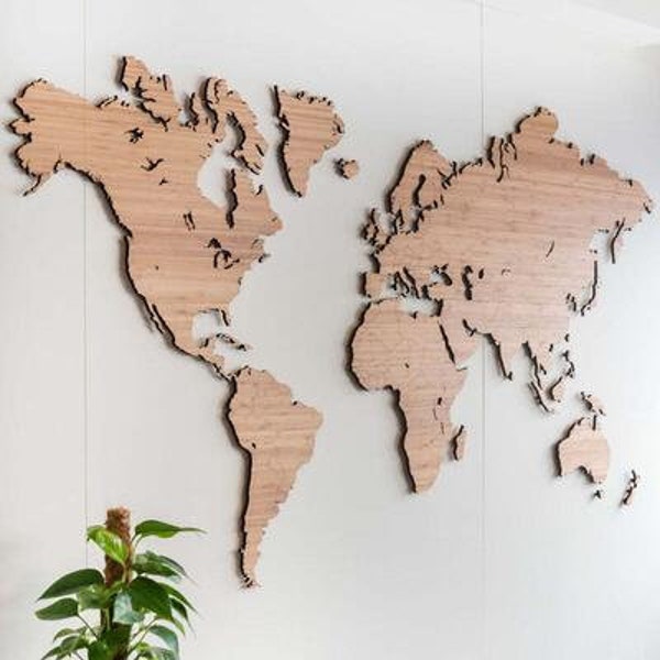 3D World Map laser cut file DXF, SVG